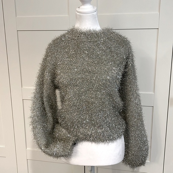 J.O.A. Sweaters - JOA Just One Answer Silver Tinsel Sweater